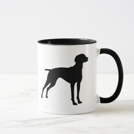 Vizsla Dog Silhouette (zwart) Mok (Rechts)