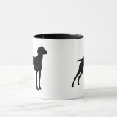 Vizsla Dog Silhouette (zwart) Mok (Midden)