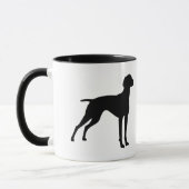 Vizsla Dog Silhouette (zwart) Mok (Links)