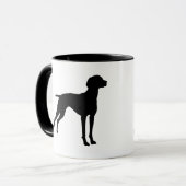 Vizsla Dog Silhouette (zwart) Mok (Voorkant links)