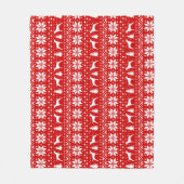 Vizsla Dog Silhouettes Kerstvakantie Patroon Fleece Deken (Voorkant)