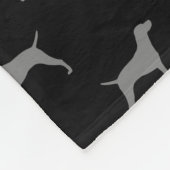 Vizsla Dog Silhouettes Pattern Grey and Black Fleece Deken (Hoek)