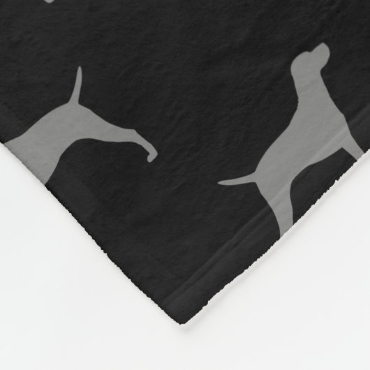 Vizsla Dog Silhouettes Pattern Grey and Black Fleece Deken (Hoek)