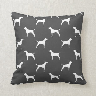 Vizsla Dog Silhouettes Pattern Grey and White Kussen