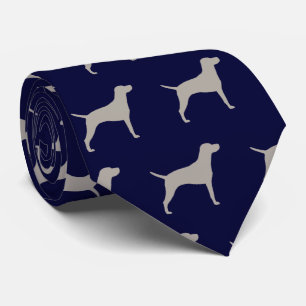 Vizsla Dog Silhouettes Pattern Midnight Blue Stropdas