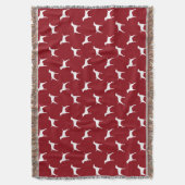 Vizsla Dog Silhouettes Pattern Red en White Deken (Voorkant Verticaal)