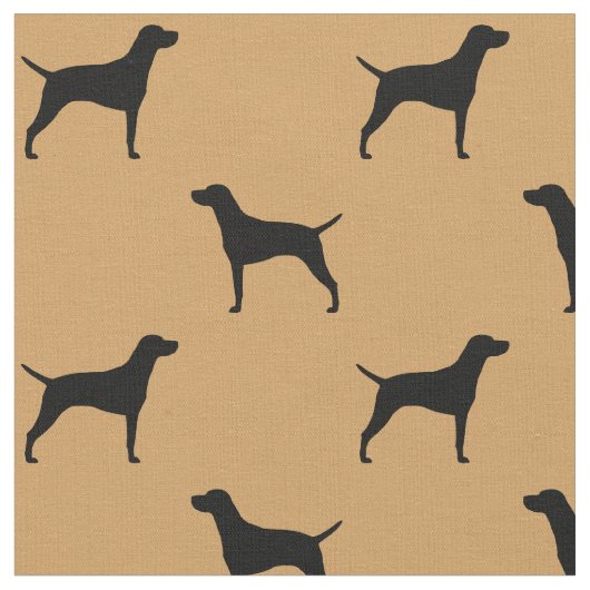 Vizsla Dog Silhouettes Pattern Stof (Close Up)