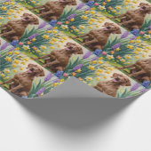 Vizsla Dog Spring Flowers Schilderij Cadeaupapier (Hoek)