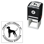 Vizsla Dog Standing Silh Library Boeknaam Zelfinktende Stempel (In situ)