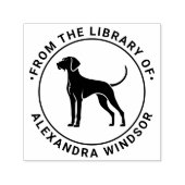 Vizsla Dog Standing Silh Library Boeknaam Zelfinktende Stempel (Design)