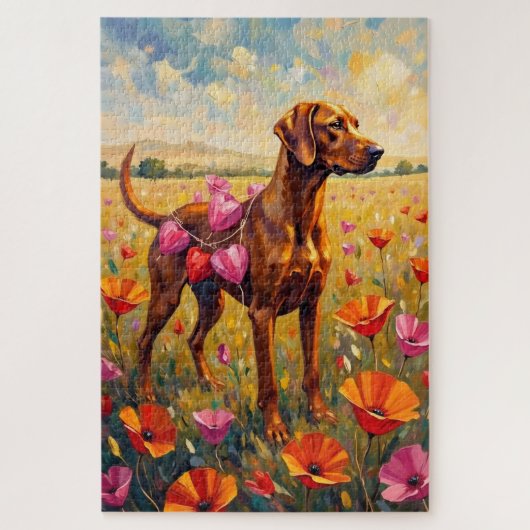 Vizsla Dog Valentine's Day Heart Lanterns Legpuzzel (Verticaal)