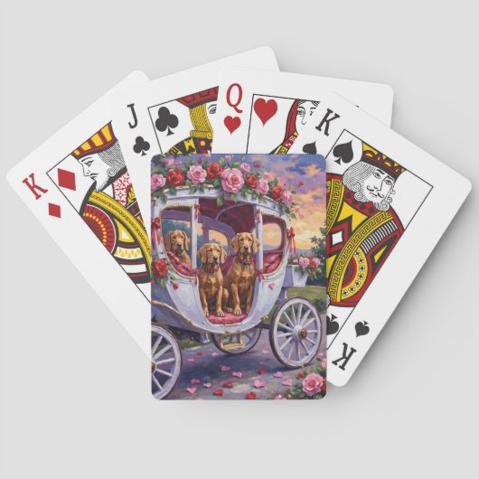 Vizsla Dog Valentine's Day Pokerkaarten (Achterkant)