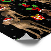Vizsla Dog Xmas Lighting Tree Vizsla Christmas V N Poster (Hoek)