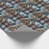 Vizsla Dogs Christmas Snow Holiday Cadeaupapier (Hoek)