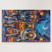 Vizsla Dogs Trick-or-Treating in Halloween Costume Legpuzzel (Horizontaal)