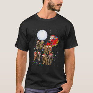 Vizsla Funny Reindeer Kerstmaan Santa Dog T-shirt