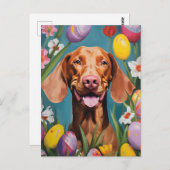 Vizsla Gelukkig Pasen Briefkaart (Voorkant / Achterkant)