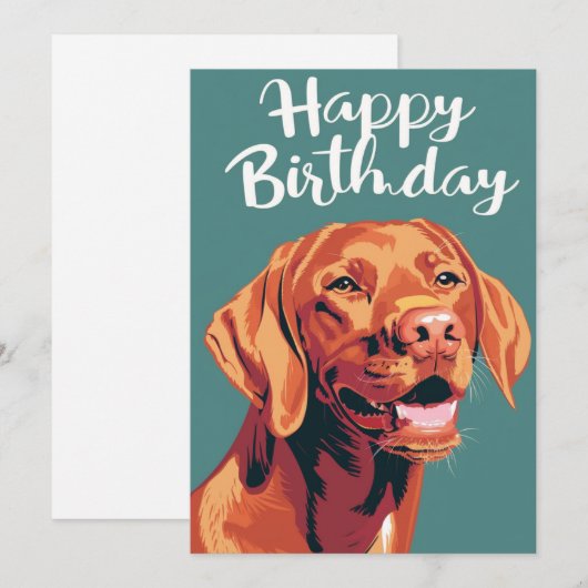 Vizsla Gelukkige Verjaardag Feestdagenkaart (Voorkant / Achterkant)