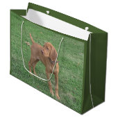 Vizsla Gift Bag Groot Cadeauzakje (Voorkant Gekanteld)