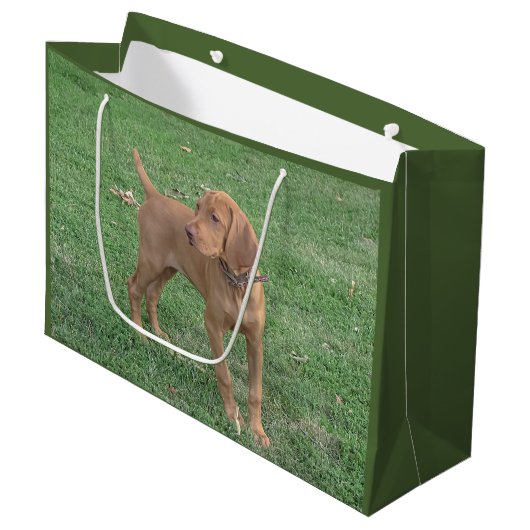 Vizsla Gift Bag Groot Cadeauzakje (Voorkant Gekanteld)