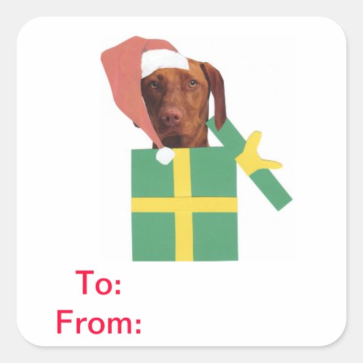 Vizsla Gift Labels aan en van Sticker (Voorkant)