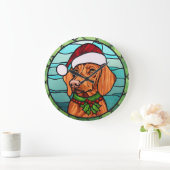 Vizsla Glas in lood Kerst Grote Klok (Huis)