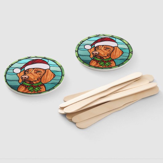 Vizsla Glas in lood Kerst Handwaaier (Niet-gemonteerd)