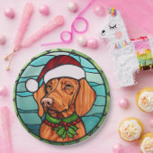Vizsla Glas in lood Kerst Papieren Bordje (Feest)