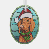 Vizsla Glas in lood Kerstmis Ornament (Voorkant Rechts)