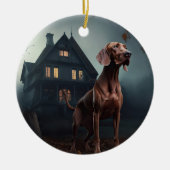 Vizsla Halloween eng Keramisch Ornament (Voorkant)