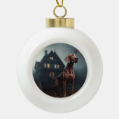 Vizsla Halloween eng Keramische Bal Ornament (Voorkant)