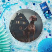 Vizsla Halloween eng Papieren Bordje (Feest)