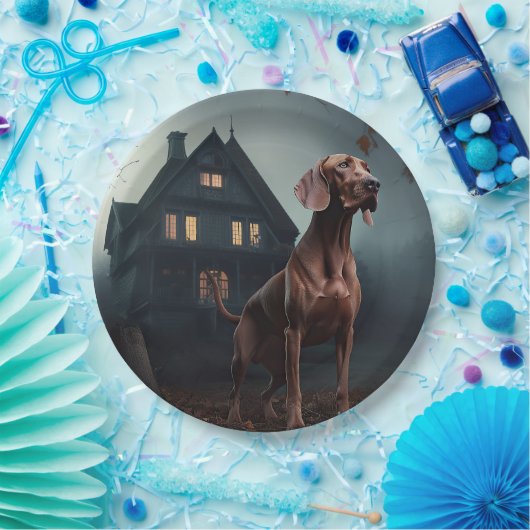 Vizsla Halloween eng Papieren Bordje (Feest)