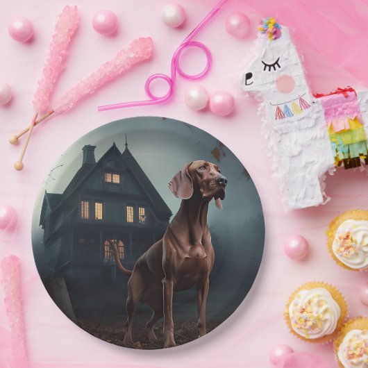 Vizsla Halloween eng Papieren Bordje (Feest)