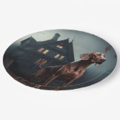 Vizsla Halloween eng Papieren Bordje (Gekanteld)