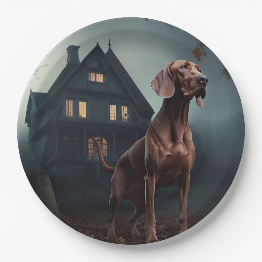 Vizsla Halloween eng Papieren Bordje (Voorkant)