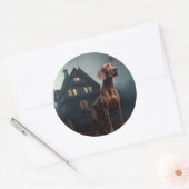 Vizsla Halloween eng Ronde Sticker (Envelop)
