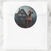 Vizsla Halloween eng Ronde Sticker (Tas)