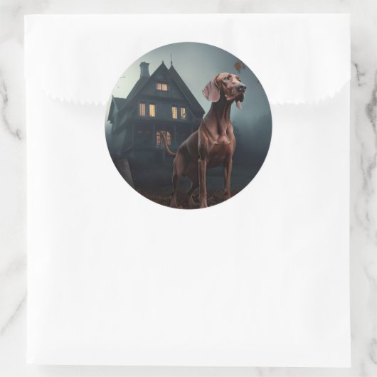 Vizsla Halloween eng Ronde Sticker (Tas)