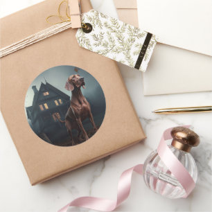 Vizsla Halloween eng Ronde Sticker