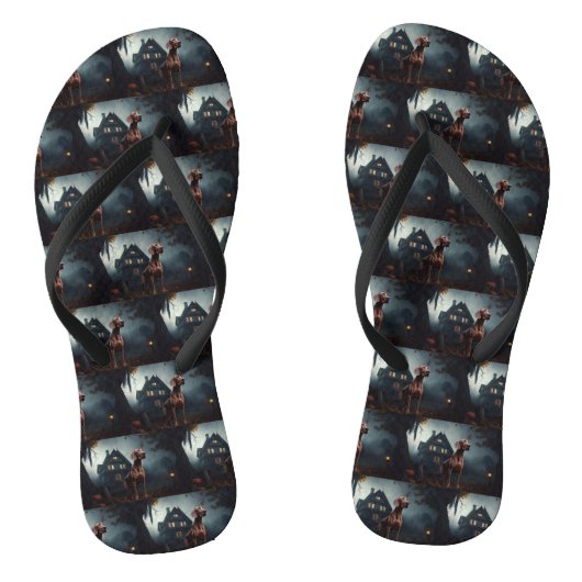 Vizsla Halloween eng Teenslippers (Voetbed)