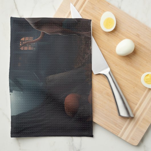 Vizsla Halloween eng Theedoek (Quarter Fold)