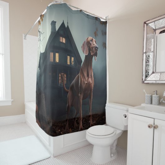 Vizsla Halloween Engverstorend Douchegordijn (In situ)