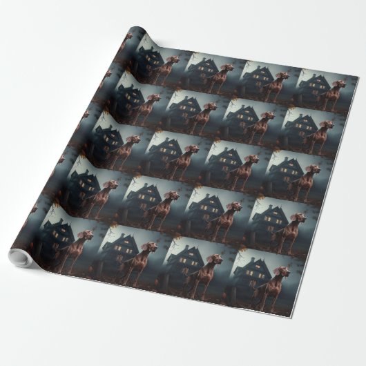 Vizsla Halloween engwekkend Cadeaupapier (Uitgerold)