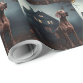 Vizsla Halloween engwekkend Cadeaupapier (Rol Hoek)