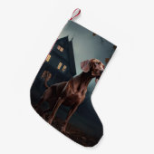 Vizsla Halloween engwekkend Kleine Kerstsok (Voorkant (Hangend))