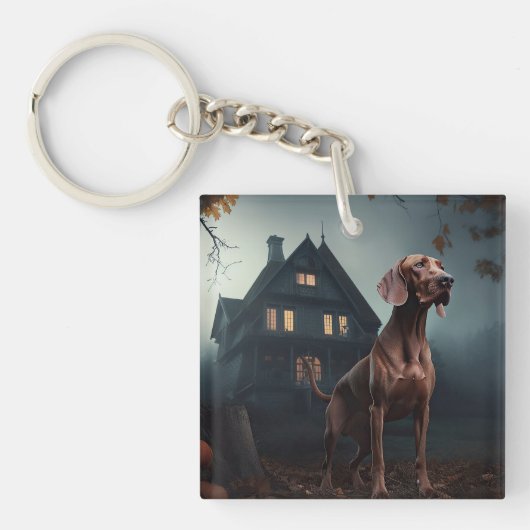 Vizsla Halloween engwekkend Sleutelhanger (Voorkant)