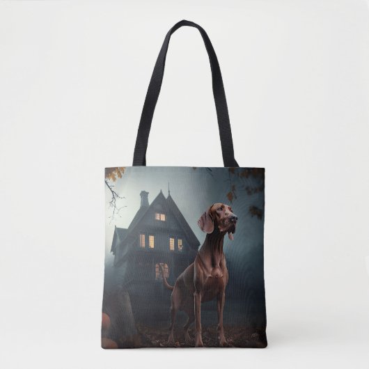 Vizsla Halloween engwekkend Tote Bag (Voorkant)