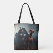 Vizsla Halloween engwekkend Tote Bag (Achterkant)