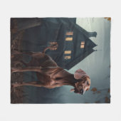 Vizsla Halloween Griezelen Fleece Deken (Voorkant (Horizontaal))